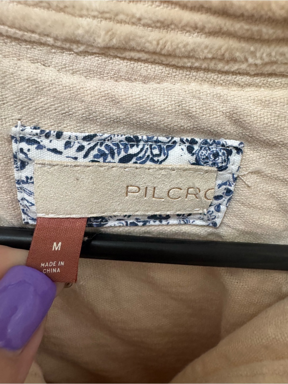 Pilcro Easygoing Corduroy Shirt Jacket Knit Sleeves Sz M - Picture 4 of 4